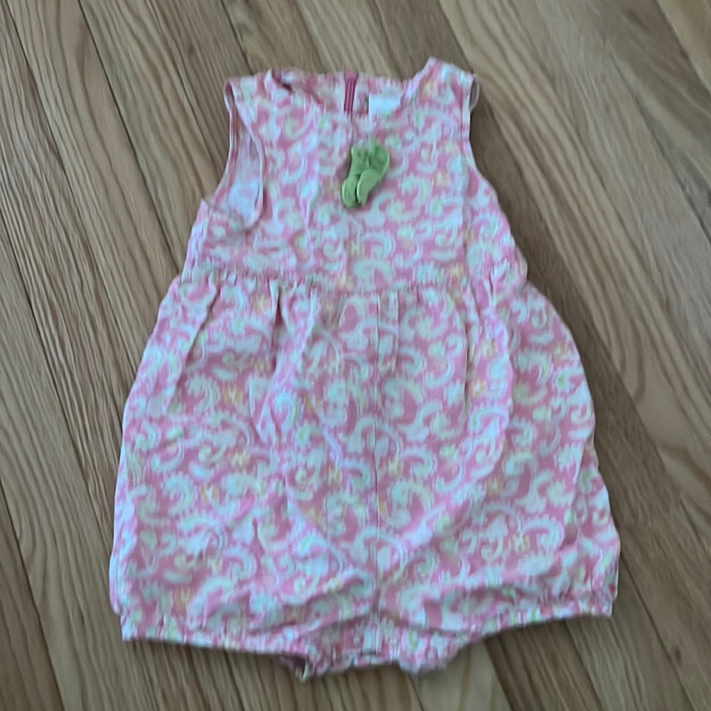 Gymboree Pink Paisley Romper Girls 3T Preppy Coastal Summer Beach 100% Cotton